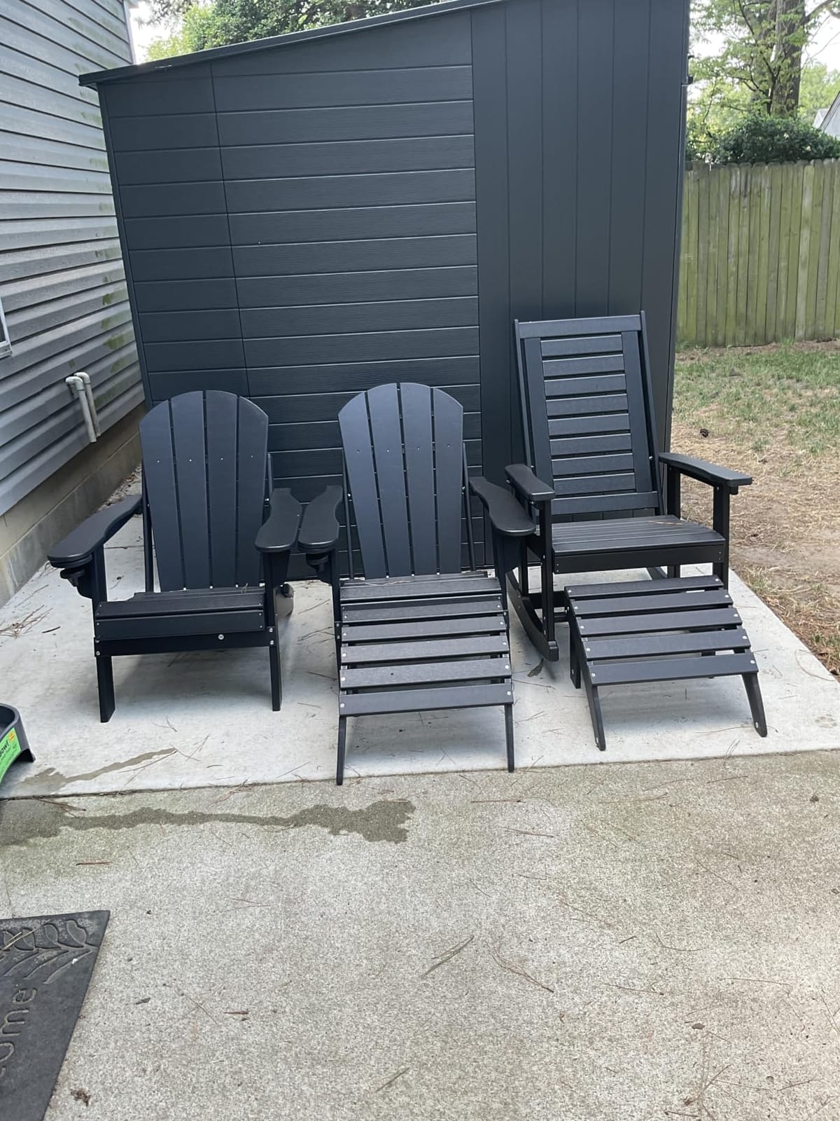 GREENVINES Folding-Adirondack-Chairs Set of 2, HDPE All Weather, Black customer photo 1