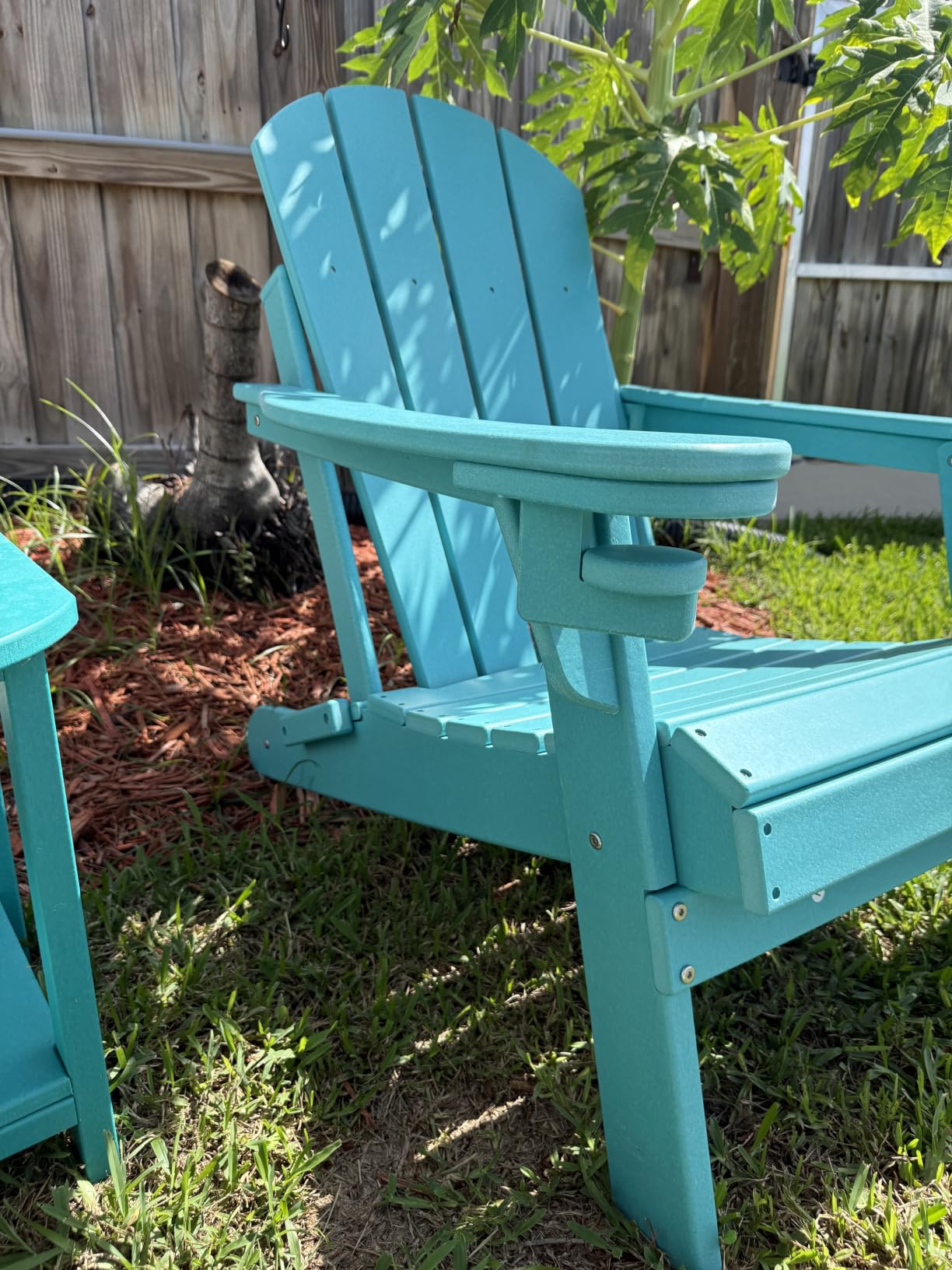 GREENVINES Folding-Adirondack-Chairs Set of 2, HDPE All Weather, Black customer photo 2