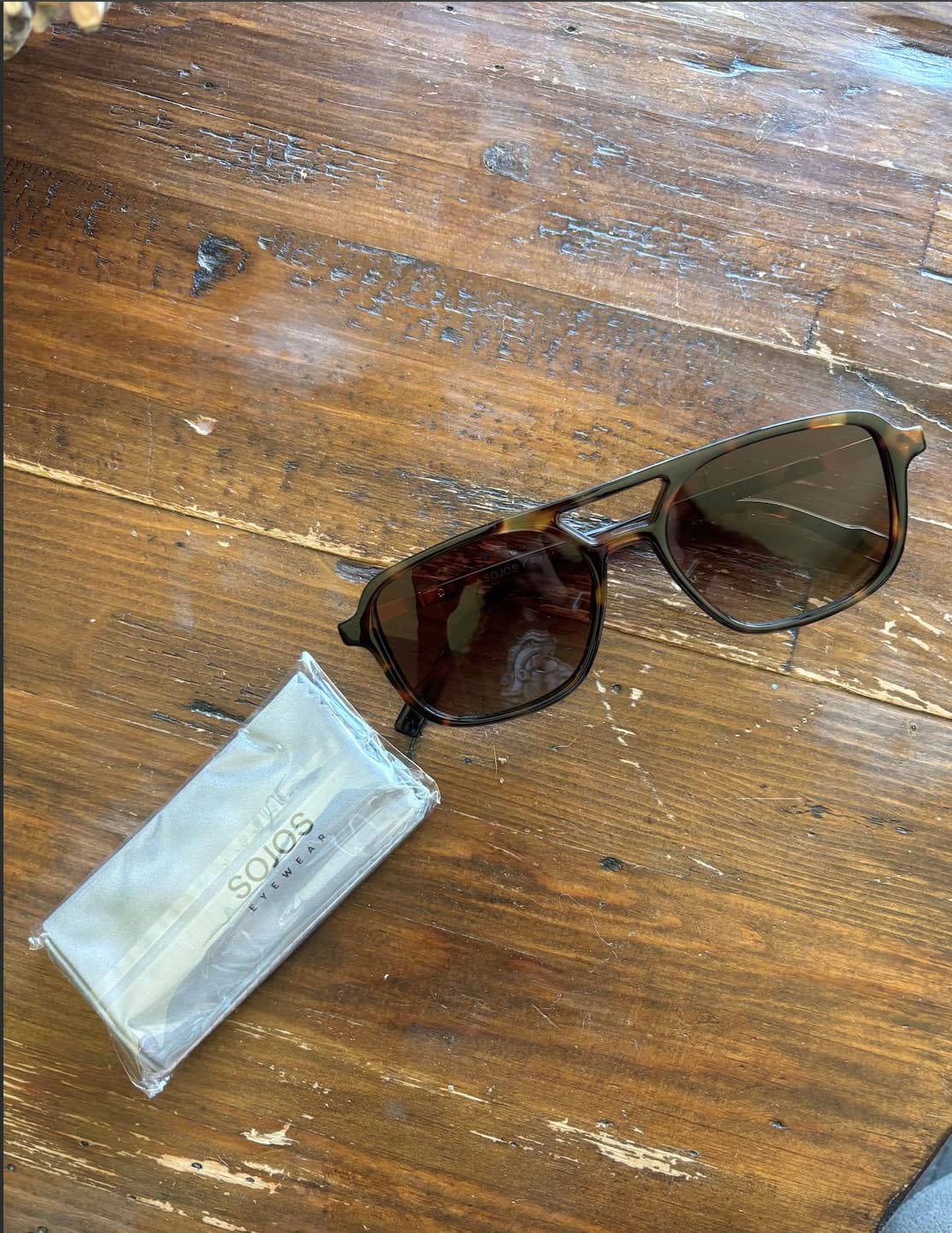 SOJOS Retro Aviator Sunglasses Womens Mens,Trendy Rectangle Shades SJ2202 customer photo 1
