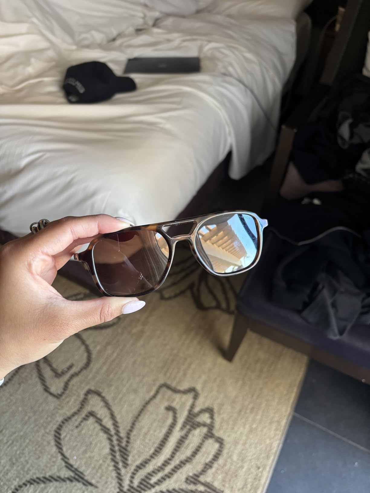 SOJOS Retro Aviator Sunglasses Womens Mens,Trendy Rectangle Shades SJ2202 customer photo 2