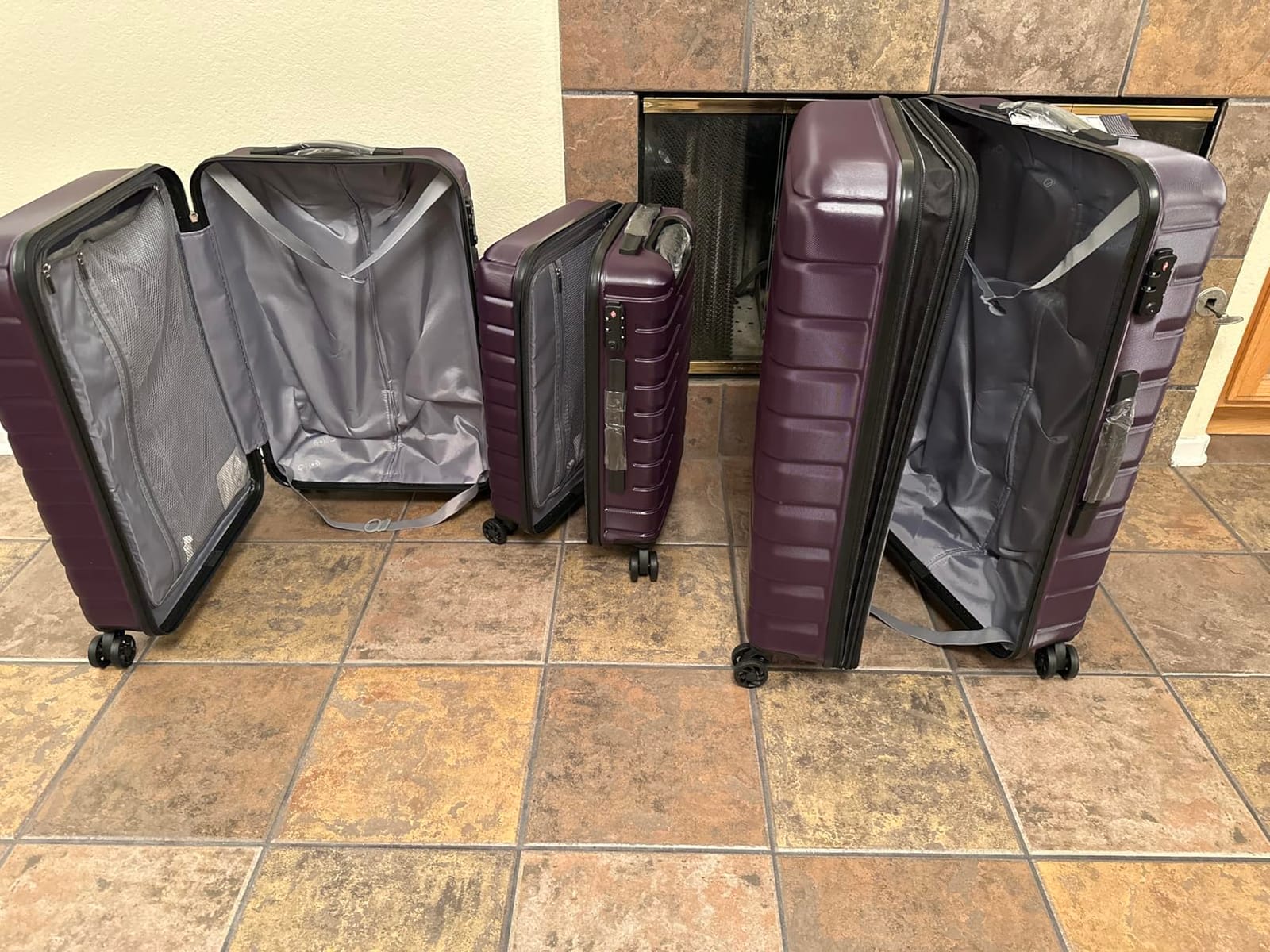 Coolife Lightweight Luggage with TSA Lock,3 Piece Set Blue customer photo 2