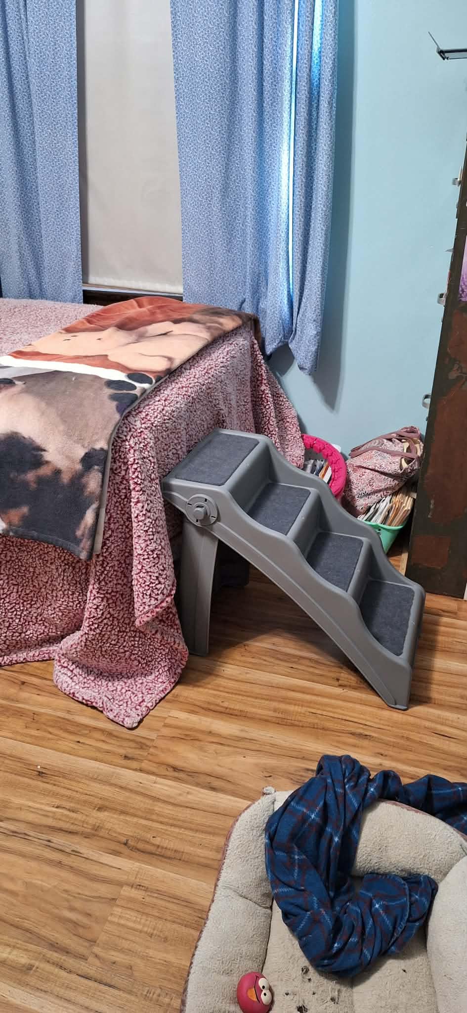 Amazon Basics Foldable Non-Slip Pet Stairs for Small Dogs and Cats, Senior Pets, Easy to Climb, 14.6