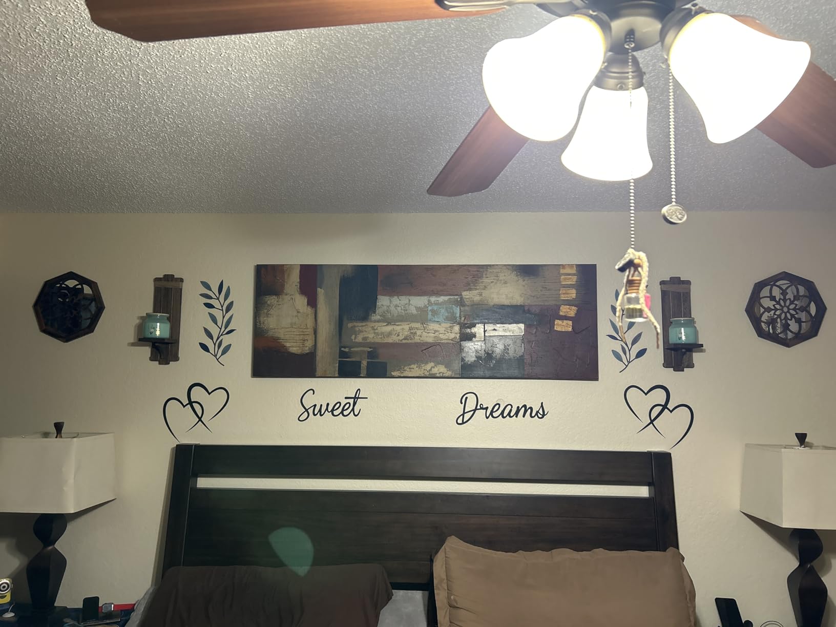 ZOLAPI 2-Piece Octagon Wall-Mounted Mirrors,Vintage Farmhouse Mirror for Wall Decor,Caramel Color Decorative Accent Mirror for Foyer, Bathroom, Bedroom. (12”x12”) customer photo 2