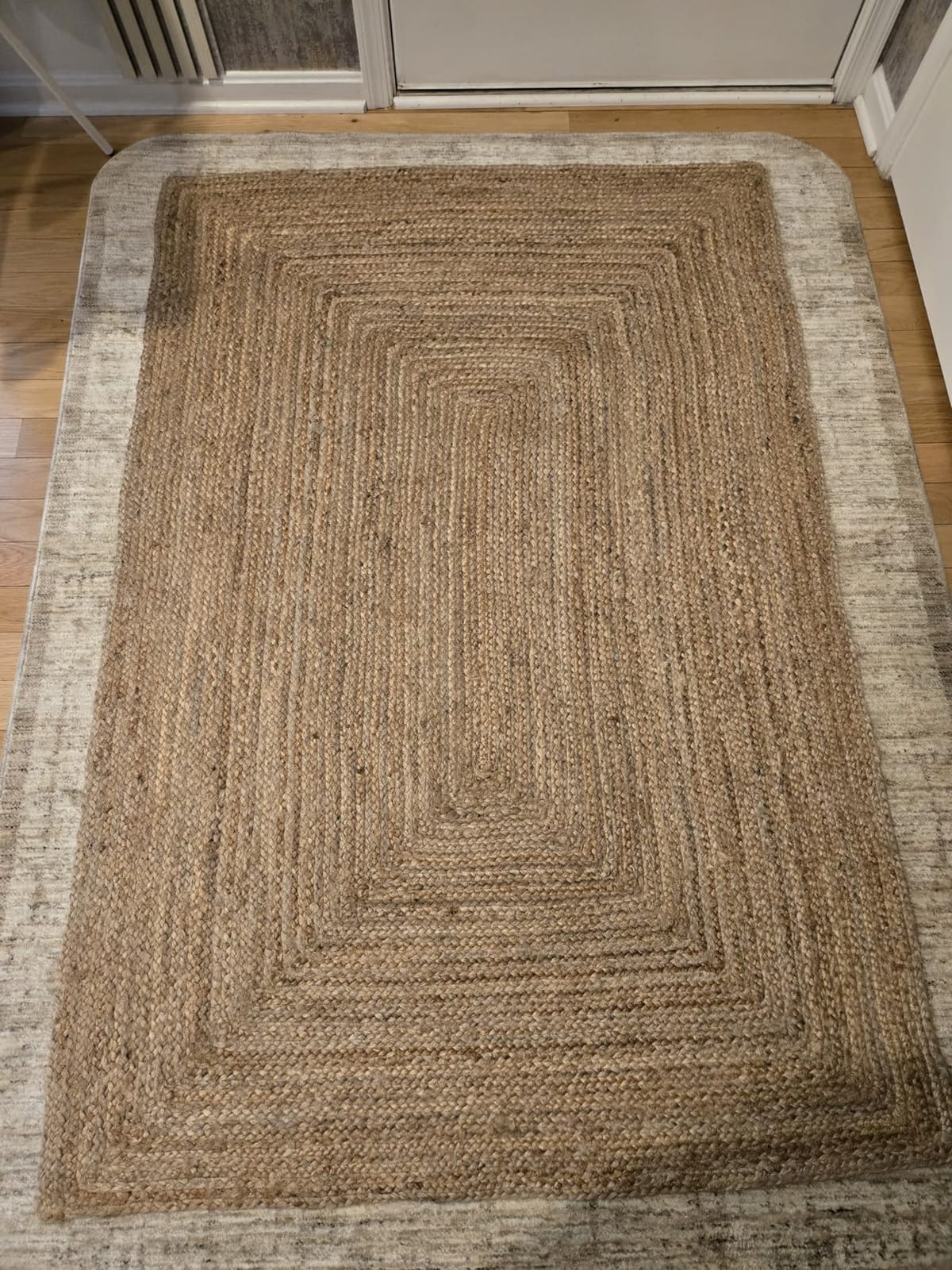 Jute Rug 10' x 14' Rectangular Area Rug Hand Woven Jute Beige Braided Boho Rug For Living Room Outdoor Bedroom Kitchen Entryway Farmhouse Hallway, Rustic Vintage Natural Reversible Floor Rugs: Natural customer photo 2