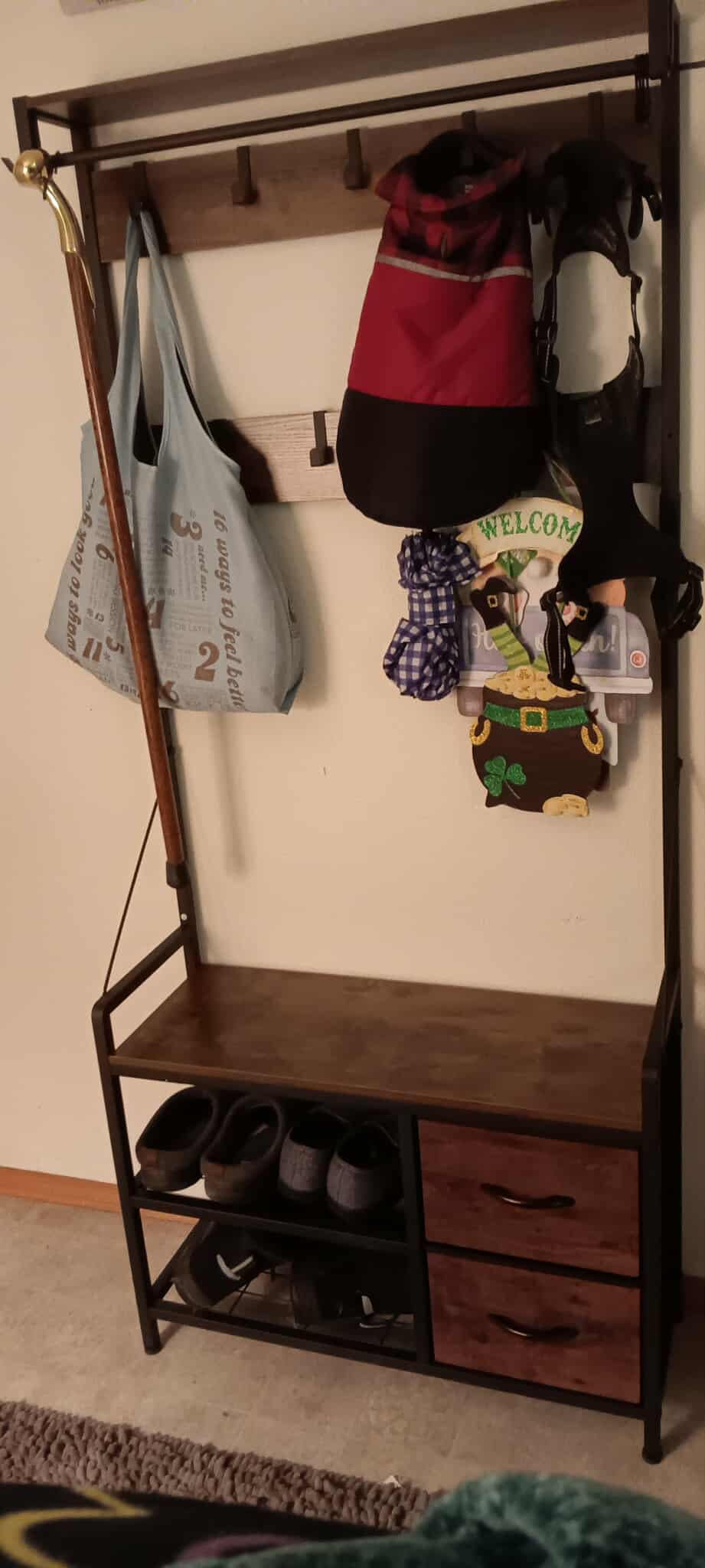 Lulive Hall Tree with Bench and Shoe Storage, 31.5” Coat Rack Freestanding customer photo 1