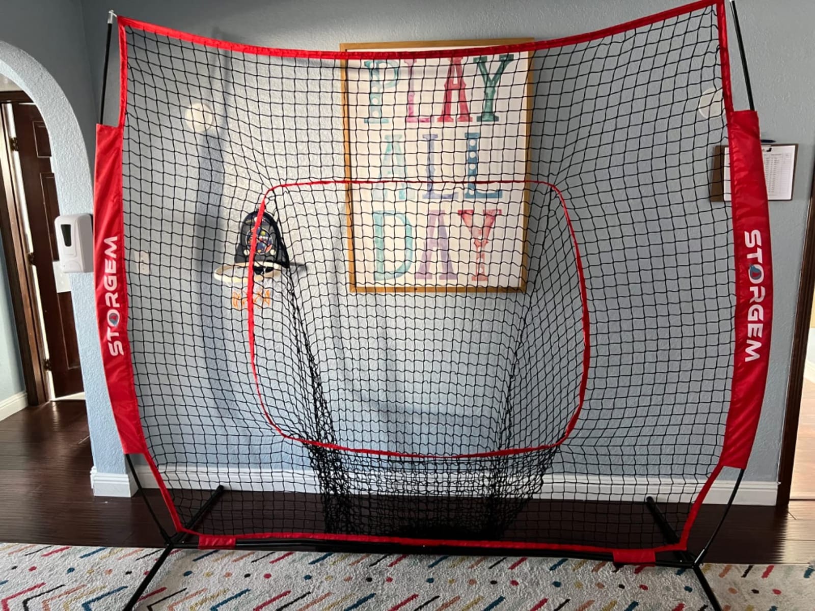 Storgem 7x7 Baseball Softball Net with Tee, Strike Zone & Bow Frame customer photo 1