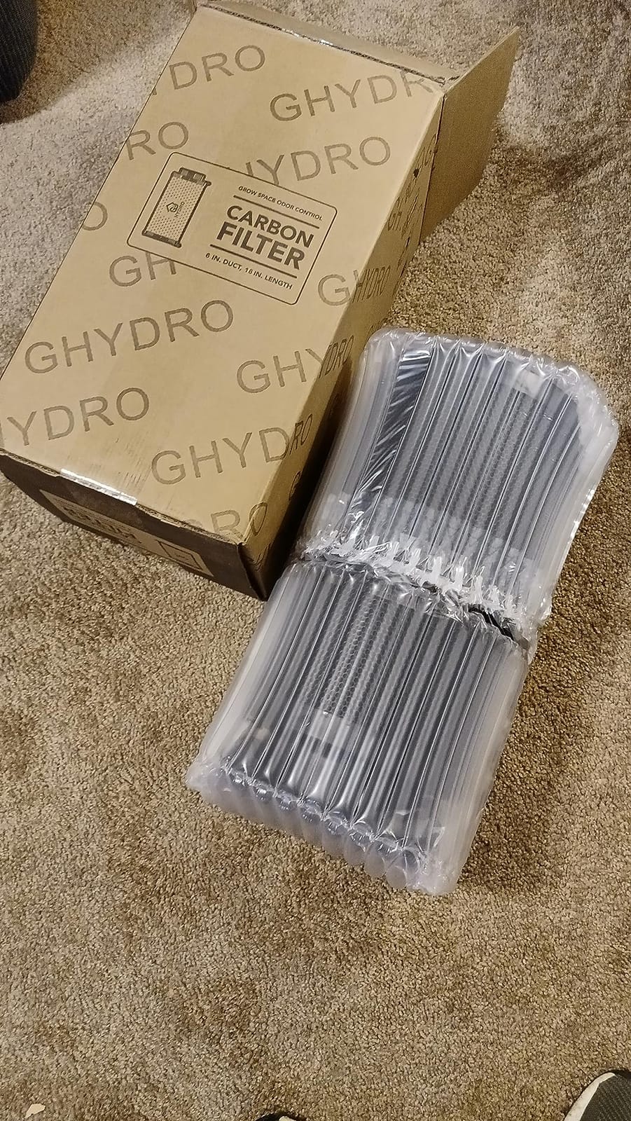 6x12 Inch Carbon Air Filter, Refillable Australian Virgin Charcoal Filter, Replaceable Carbon Design, High Efficiency Odor Control for Hydroponics, Grow Tents & Inline Duct Fans customer photo 1