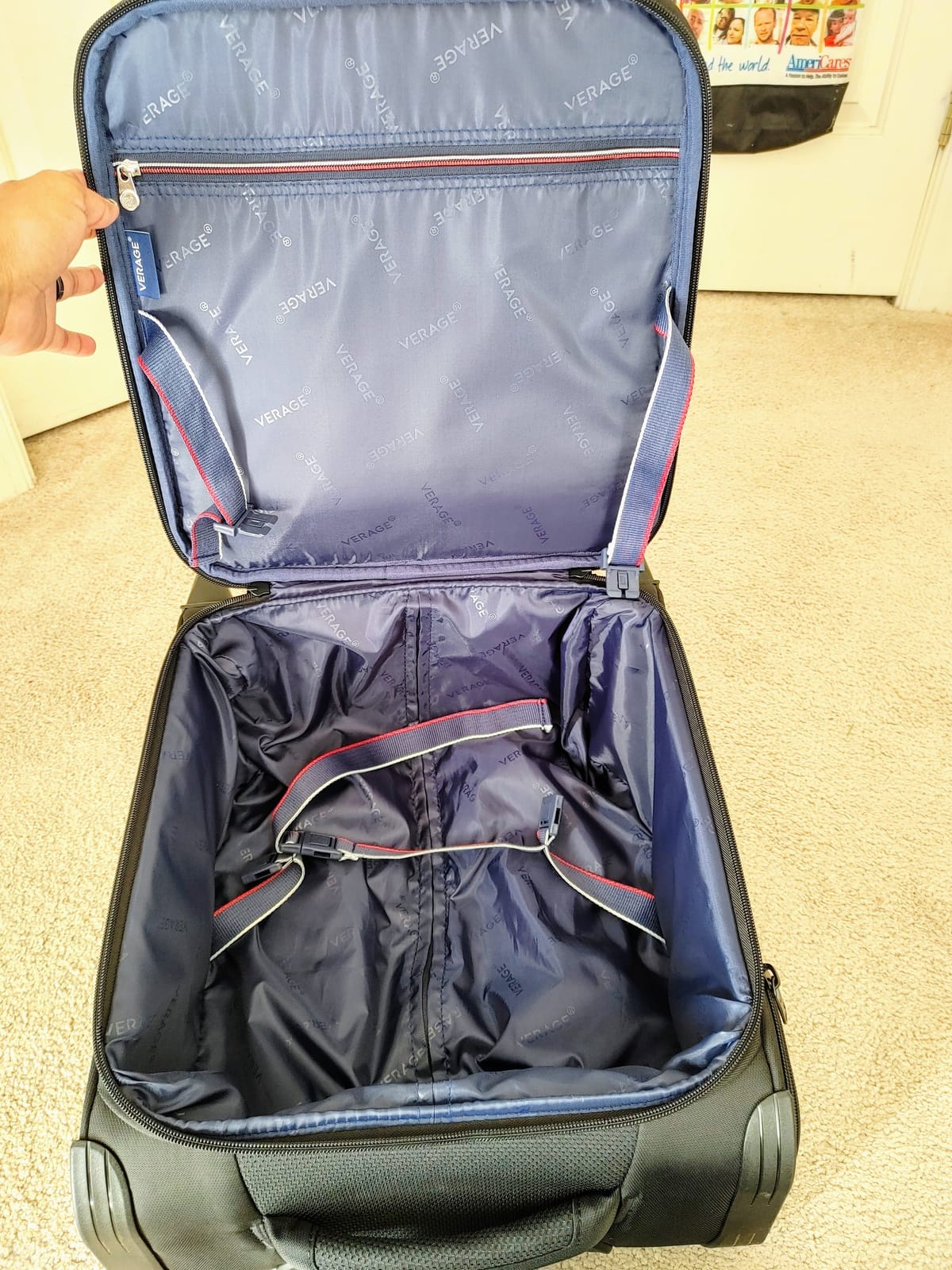 Verage Toledo Softside Expandable Suitcase with Spinner Wheels, Lightweight Luggage with Flashlight, Men and Women,Navy, Checked-Large 29-Inch customer photo 2