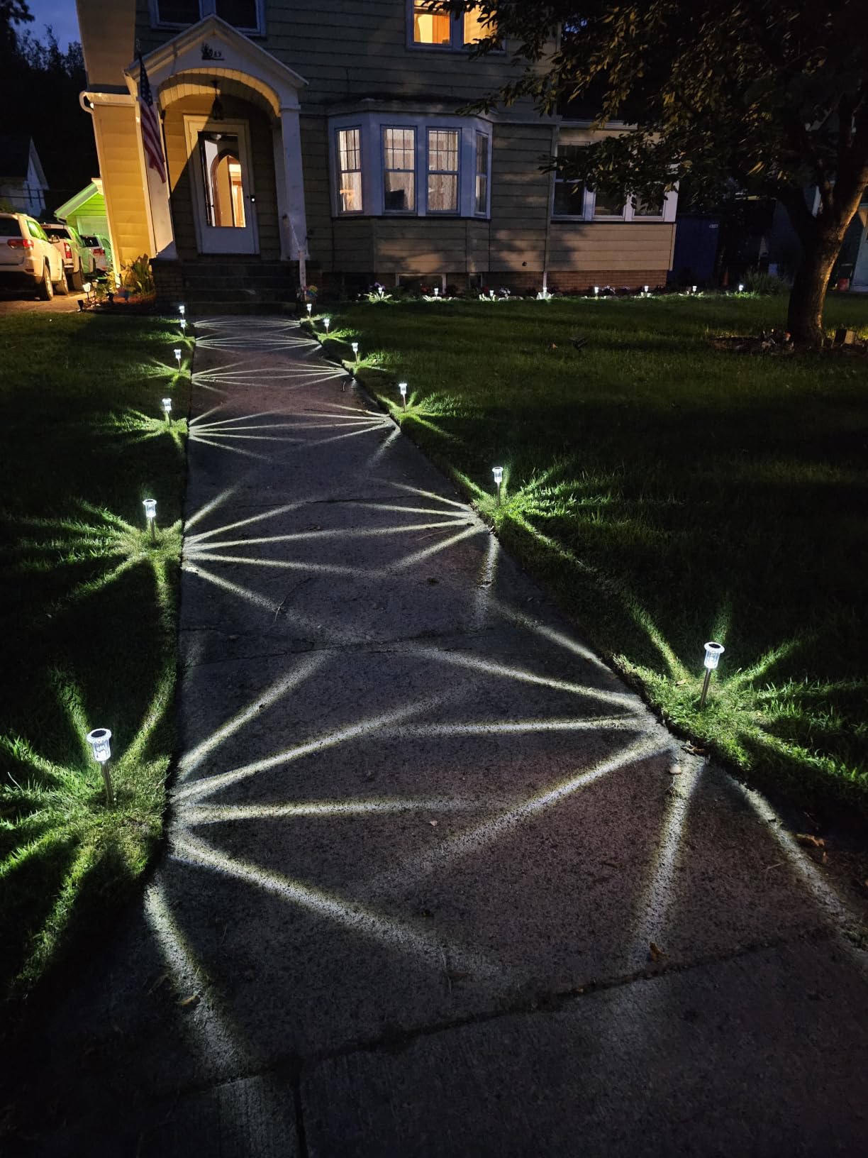 DenicMic Solar Lights Outdoor Waterproof 10 Pack Pathway Lights Cool White customer photo 1