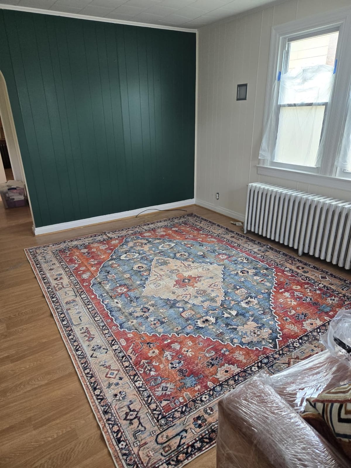 Lahome Felice Boho Tribal 5x7 Washable Living Room Bedroom Rug, Oriental Soft Dining Room Rugs for Under Table, Large Distressed Printed Carpet for Entryway Kitchen Playroom (Rust/Dull Teal,5x7ft) customer photo 2
