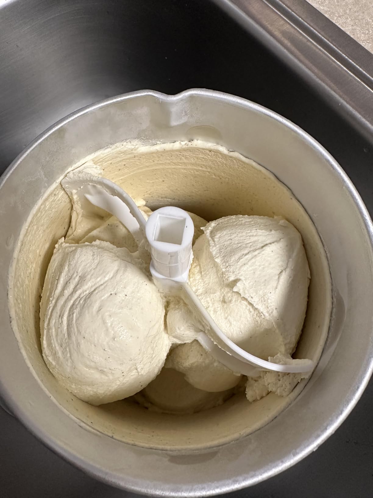 Nostalgia Electric Ice Cream Maker - Old Fashioned Soft Serve Ice Cream Machine Makes Frozen Yogurt or Gelato in Minutes - Fun Kitchen Appliance - Vintage Wooden Style - Dark Wood - 4 Quart customer photo 1