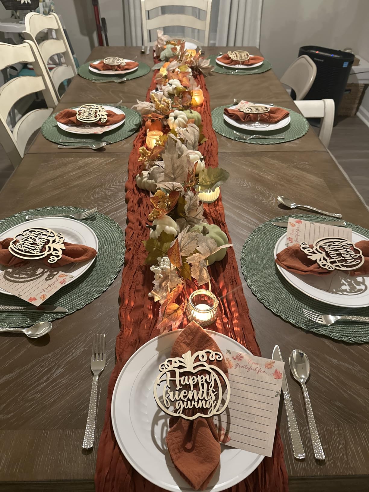 Fall Table Runner Terracotta Cheesecloth Boho Wedding Thanksgiving Decor customer photo 1