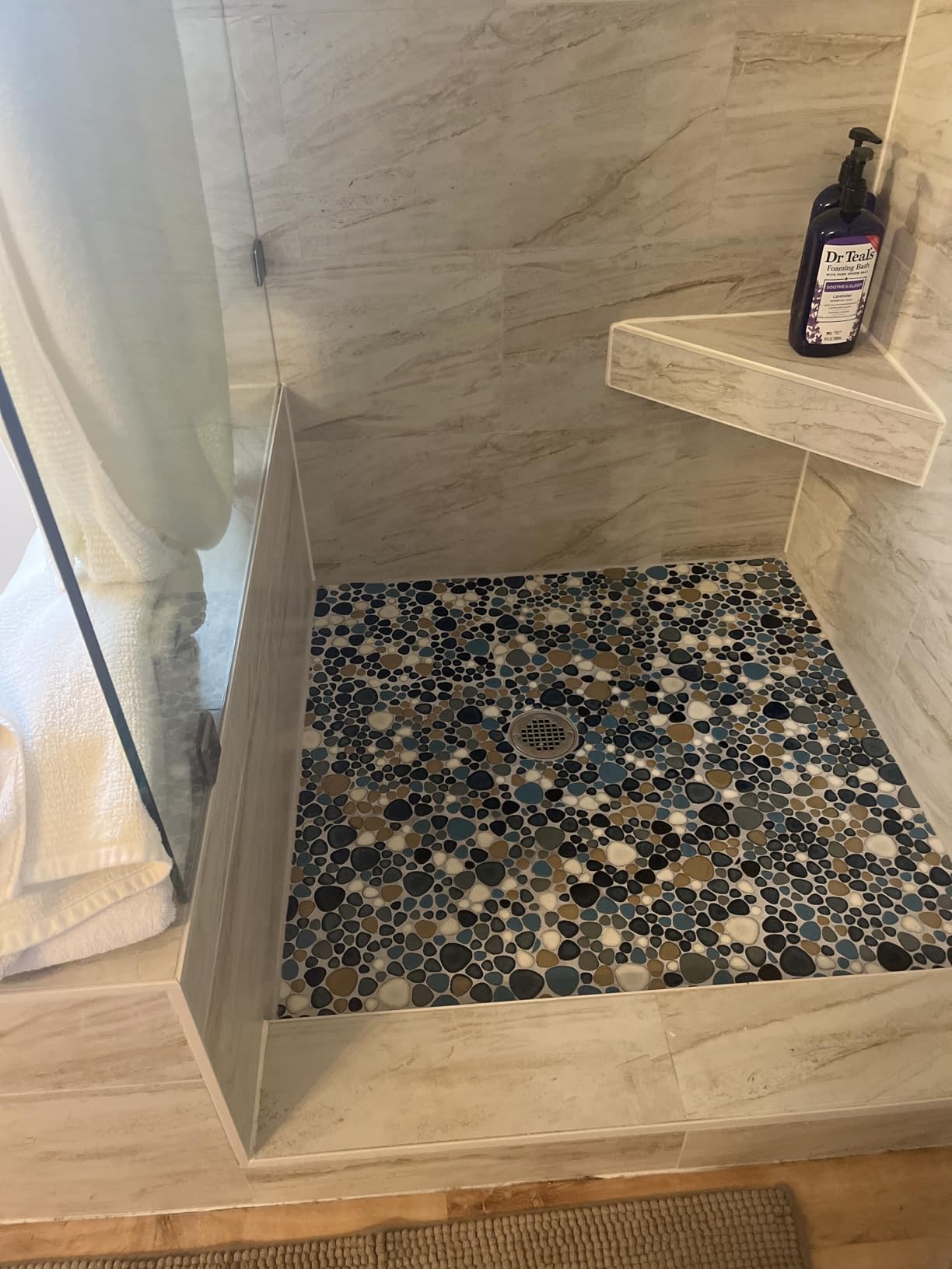 Parrotile Pebble Shower Floor Tile Bathroom Beige Wall Backsplash Mosaic Tiles (5 Sheets) customer photo 2