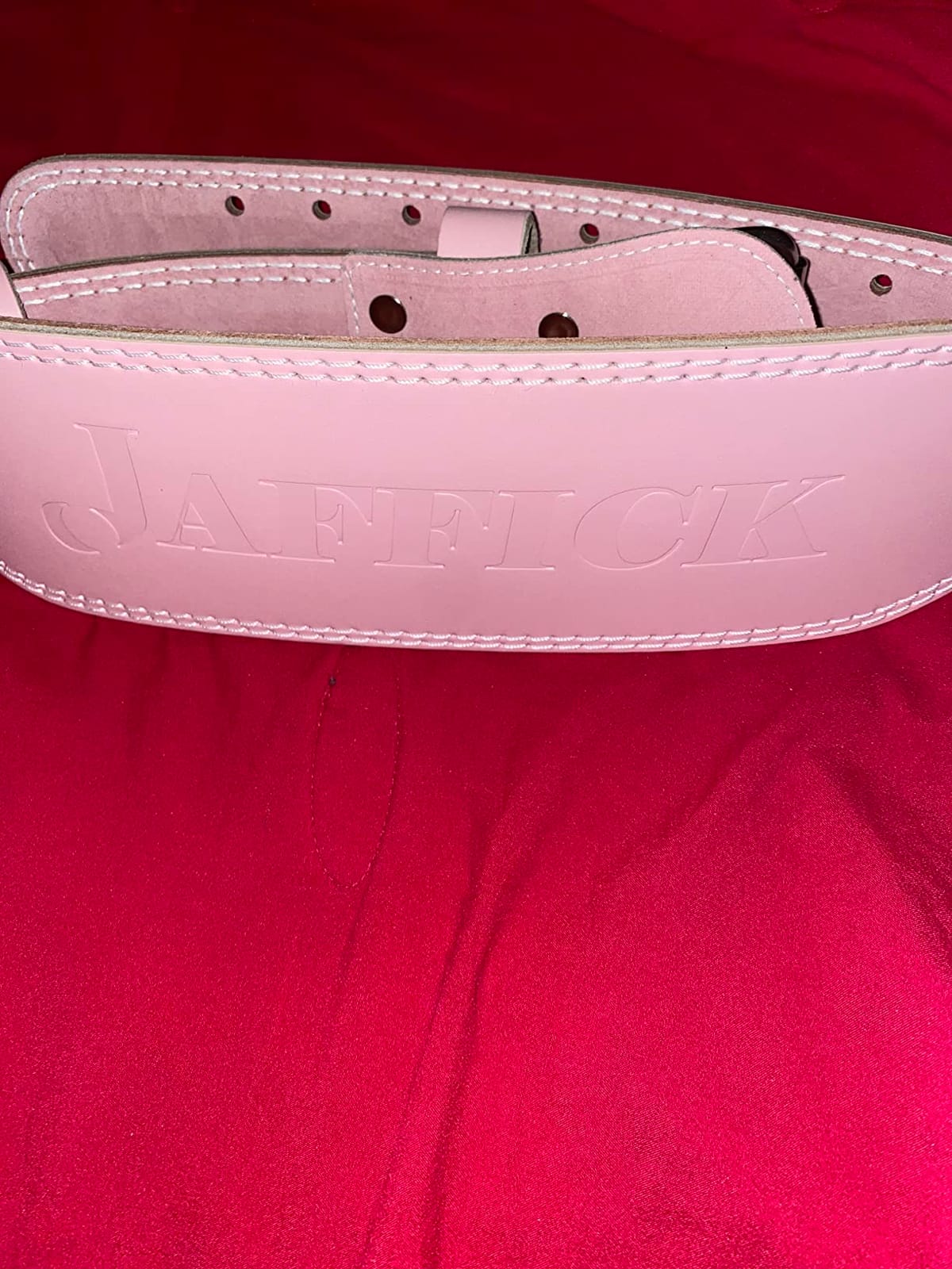 Jaffick Weight Lifting Belt For Ladies Leather Gym Belts Lower Waist Back Support For Women Men Fitness Squat Deadlift Heavy Duty Cross Training Gym Powerlifting Workout customer photo 2