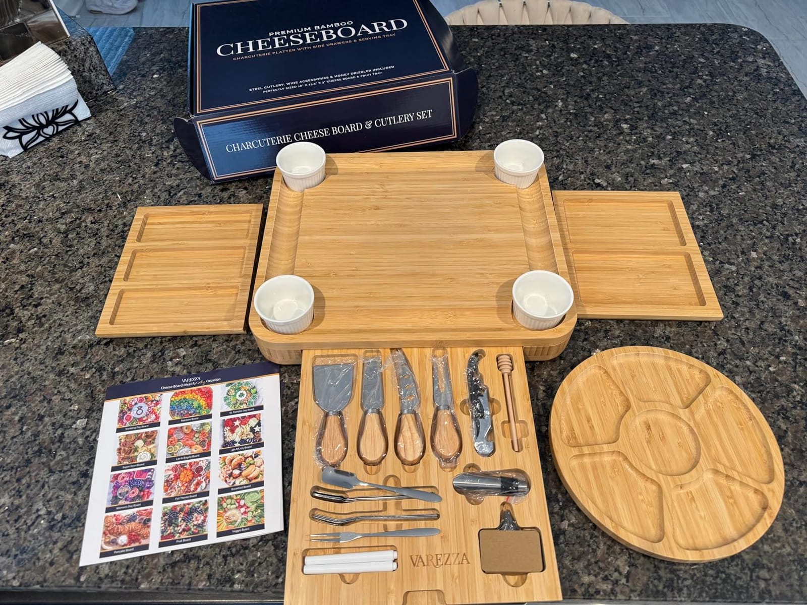 Charcuterie Boards Set – Large Bamboo Cheese Board & Platter with Charcuterie Accessories, Housewarming Gifts for New Home, Christmas, Bridal Shower, New House Gift customer photo 2