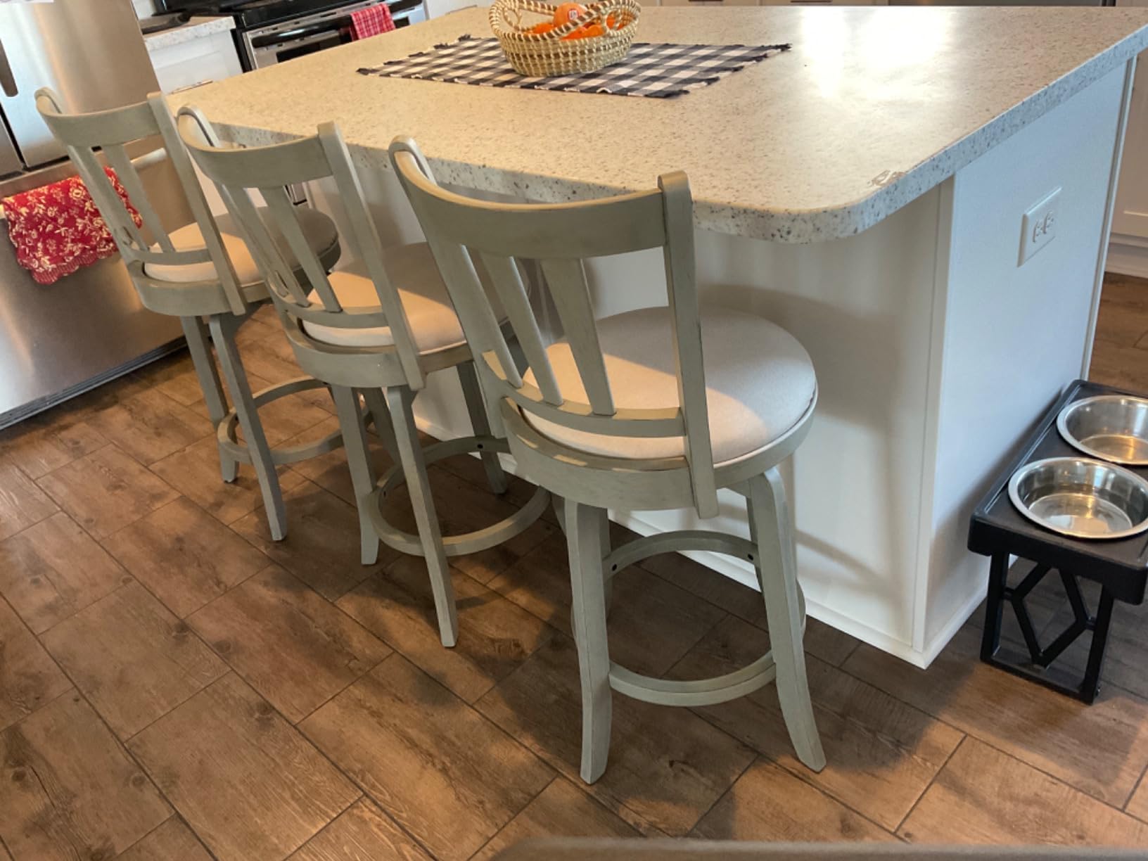 HILLSDALE Presque ISLE Wood Counter Height Swivel Stool White customer photo 1