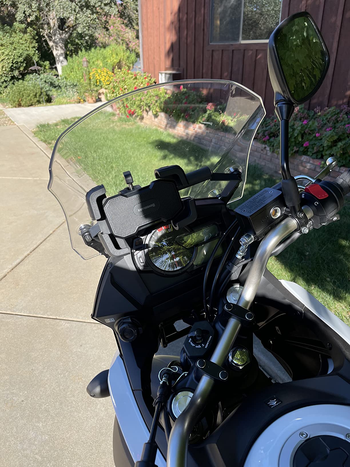 Bovemanx Motorcycle Phone Mount Holder, [150mph Wind Anti-Shake][7.2inch Big Phone Friendly] Bike Phone Holder, Motorcycle Handlebar Cell Phone Clamp, Compatible with iPhone 16 Pro Max, Black customer photo 1