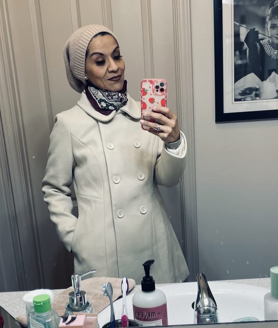 Allegra K Women's Peter Pan Collar Double Breasted Winter Trench Pea Coat | Long Sleeve Outerwear, Elegant Overcoat, Pockets, Fully lined, Work Office, Business Casual, Formal customer photo 1