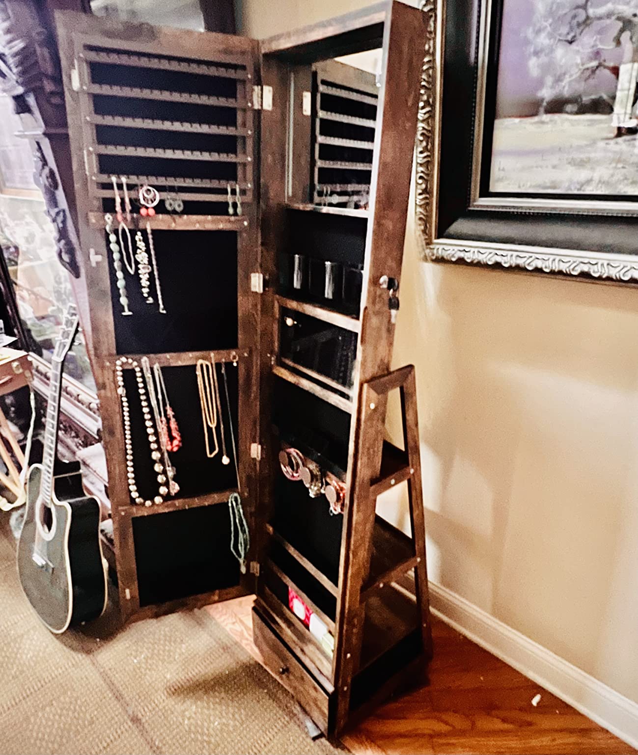 Nicetree 360° Swivel Jewelry Cabinet with Lights, Full Length Mirror customer photo 1
