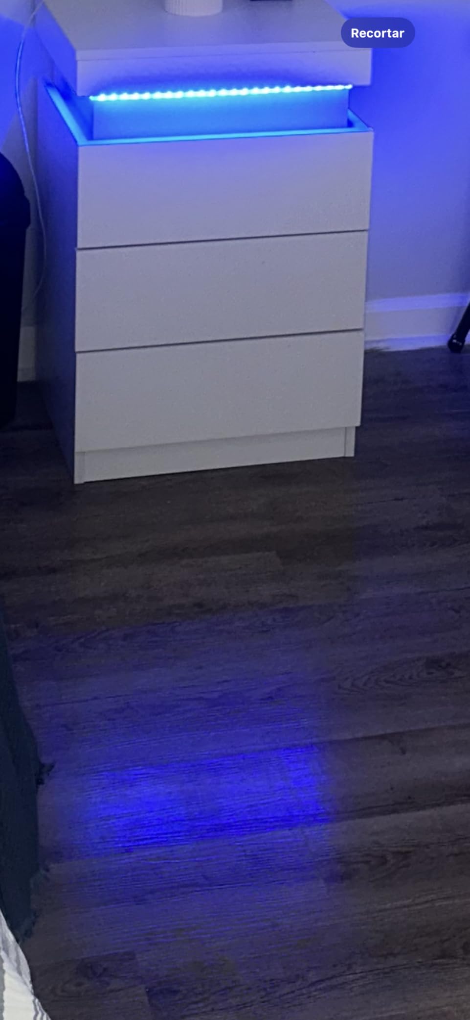 ADORNEVE Black Nightstand with Charging Station and LED Lights | Modern Night Stand with Sliding Top,Bedside Table with Drawers,Bed Side Tables Bedroom customer photo 1