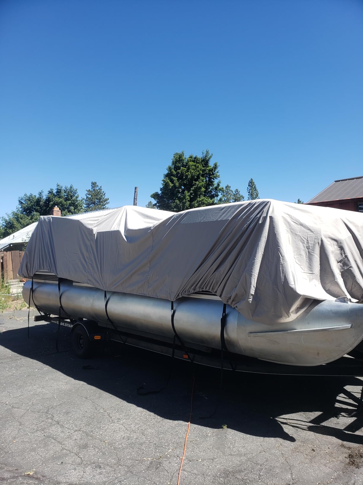 Solim 22-24FT Pontoon Boat Cover, 1200D Heavy Duty Waterproof, UV Resistant customer photo 1