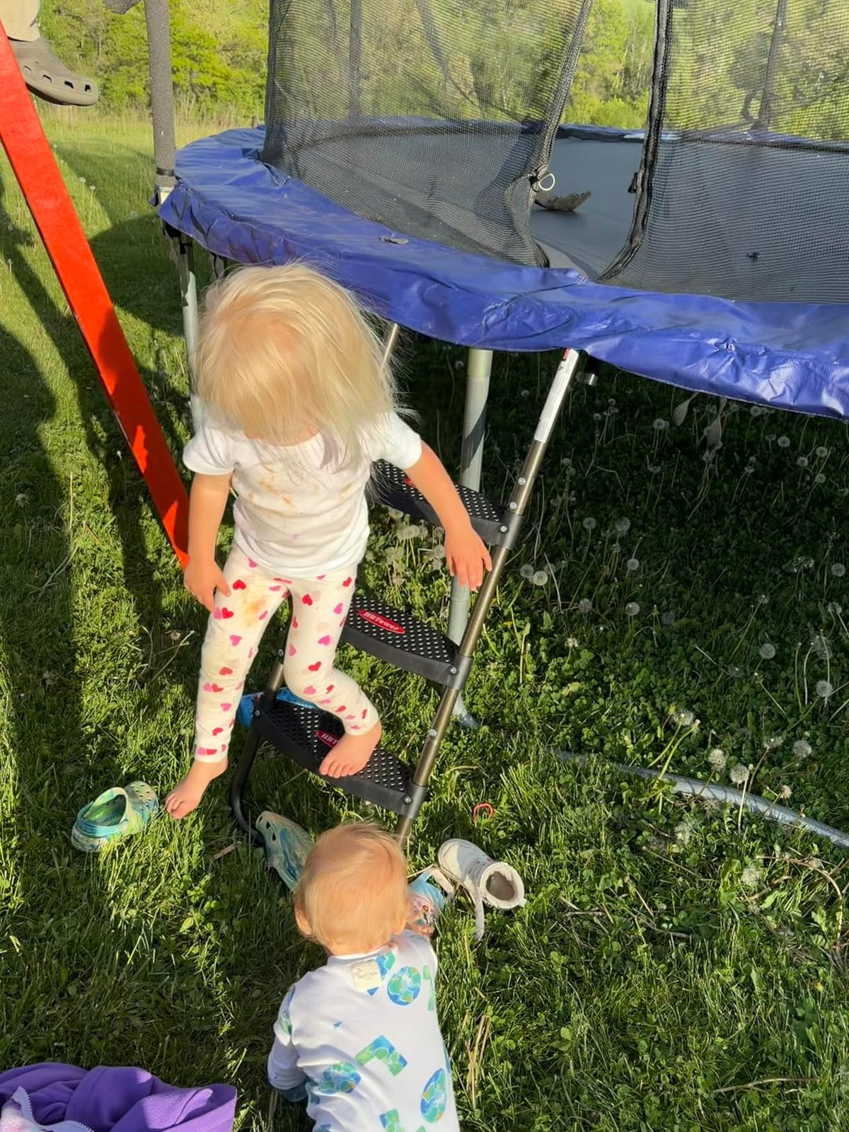 HBTower 3-Step Trampoline Ladder with Wide Flat Steps for Kids/Children customer photo 2