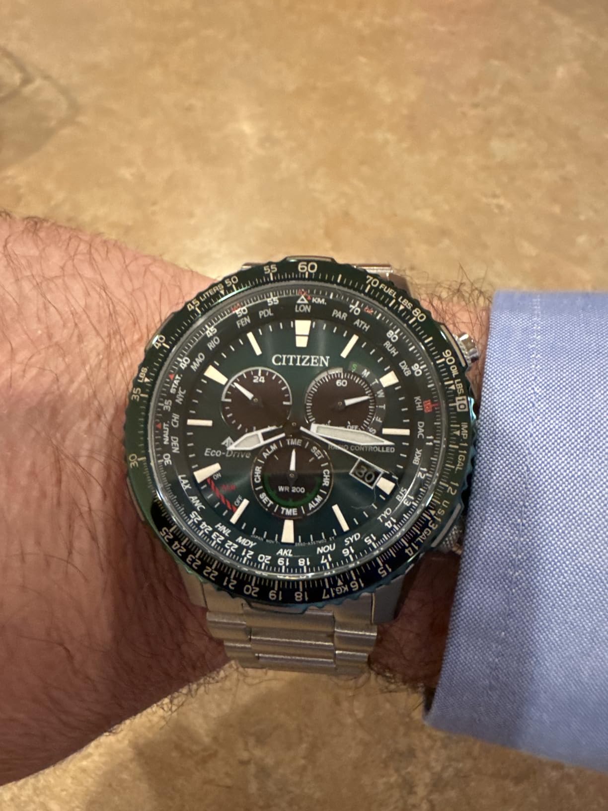 Citizen Eco-Drive Pilot Chronograph Watch with Atomic Timekeeping, 12/24HR, Power Reserve, Luminous Hands/Markers, Sapphire Crystal customer photo 2