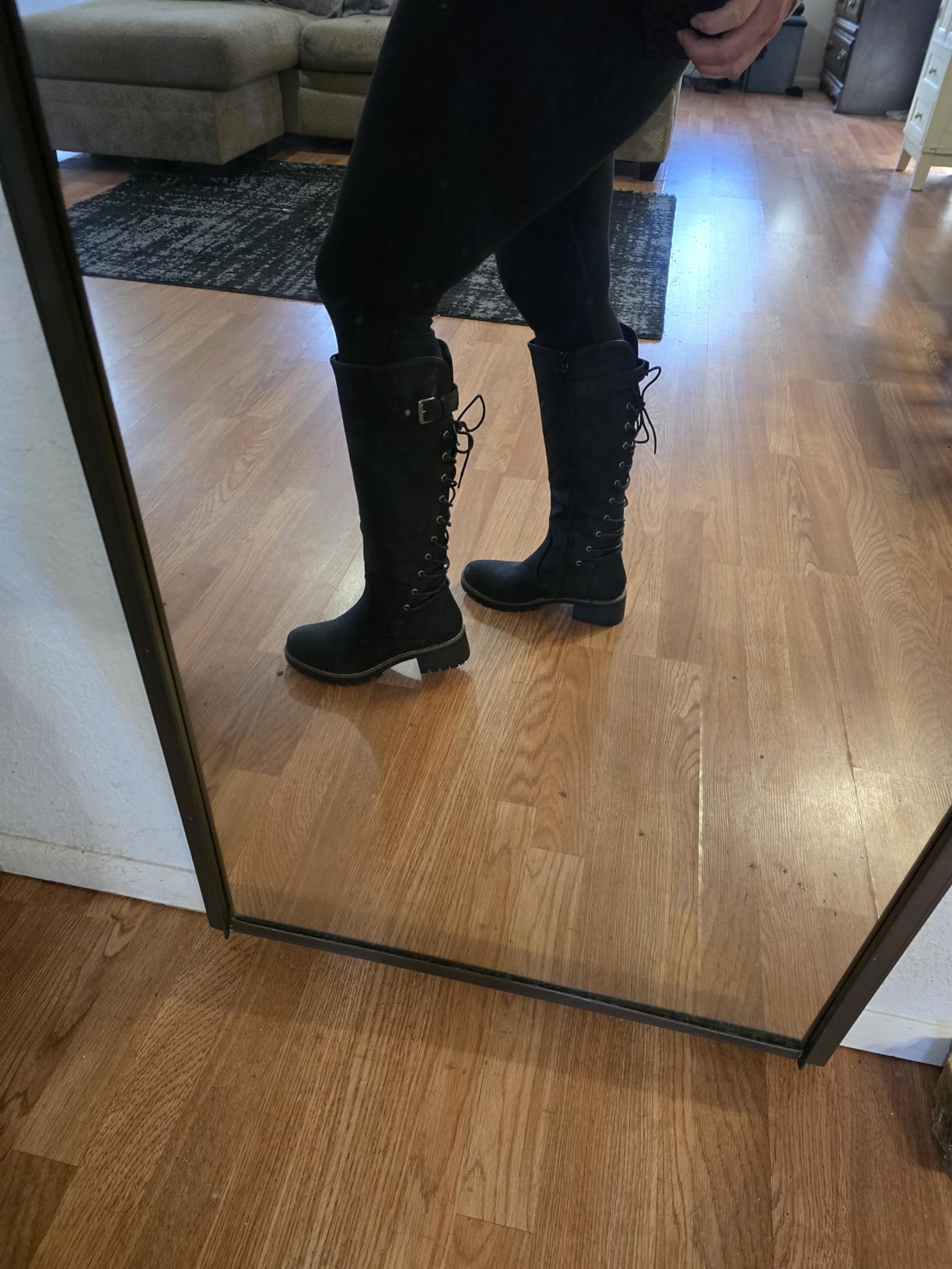 GLOBALWIN Women's Lace Up Back Knee High Fashion Boots customer photo 1