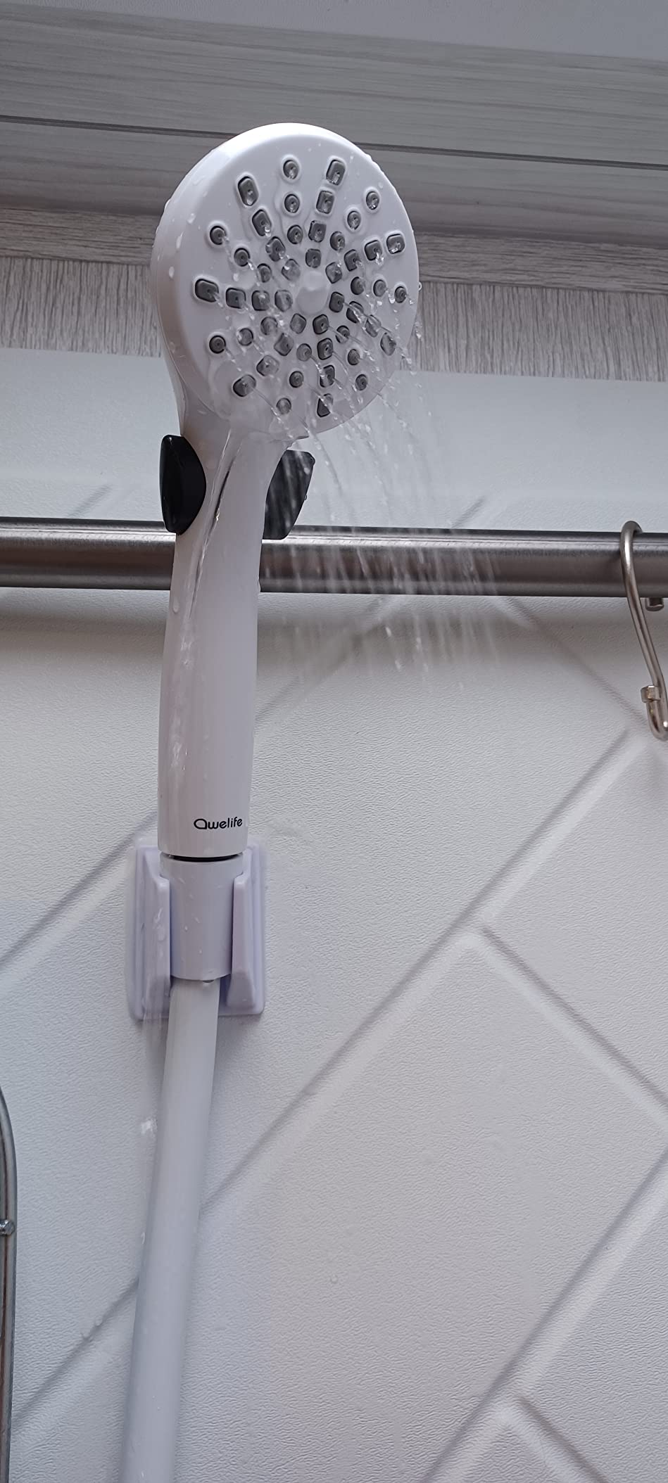 RV Shower Head with Hose and On Off Switch (Trickle), Water Saving High Pressure Shower Head with Hose Guide Ring, Shower Holder for RV, Camper, Van, Travel Trailer, Motorhome, Boat, Black customer photo 1