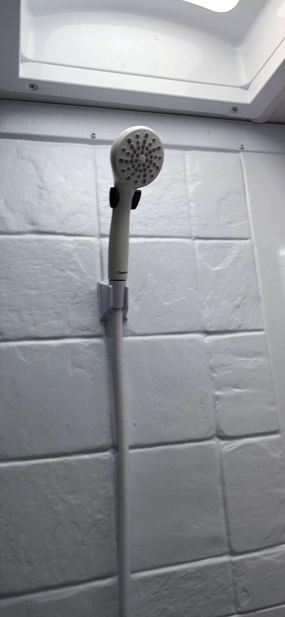 RV Shower Head with Hose and On Off Switch (Trickle), Water Saving High Pressure Shower Head with Hose Guide Ring, Shower Holder for RV, Camper, Van, Travel Trailer, Motorhome, Boat, Black customer photo 2