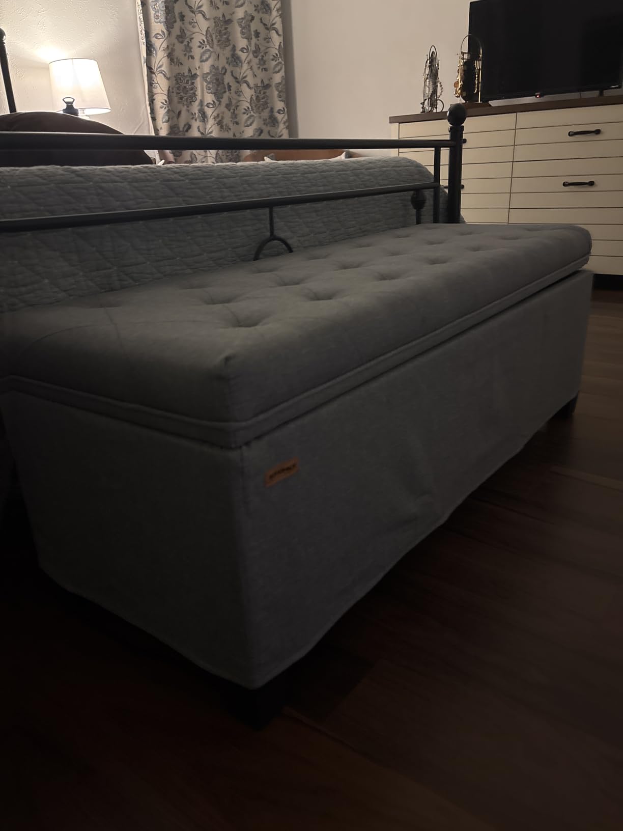 SONGMICS Storage Ottoman Bench, Foot Rest with Legs, Load up to 661.4 lb customer photo 1
