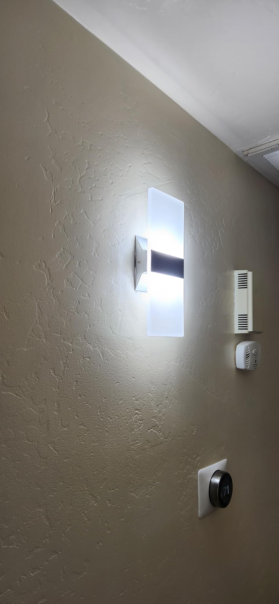 KICAAO Modern Wall Sconces Set of Two, Led Wall Light 10w, 6000k White Light Up Downlight, Hardwired Acrylic Wall Light Lighting, Suitable for Living Room Corridor Bedside (Cool White 6000K 2Pack) customer photo 1