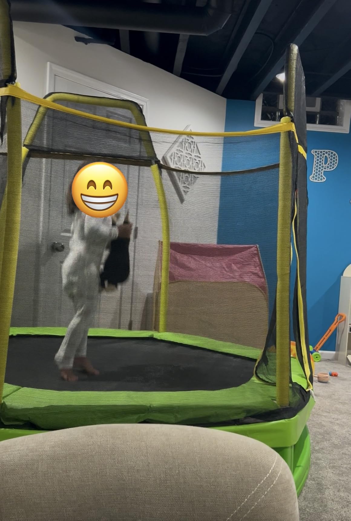 Giantex 7 Ft Trampoline for Kids, Heavy Duty Steel Frame Small Mini Toddler Trampoline, Great Gifts for Boys Girls, Outdoor Indoor Kids Trampoline with Net, for Age 3-8 customer photo 2