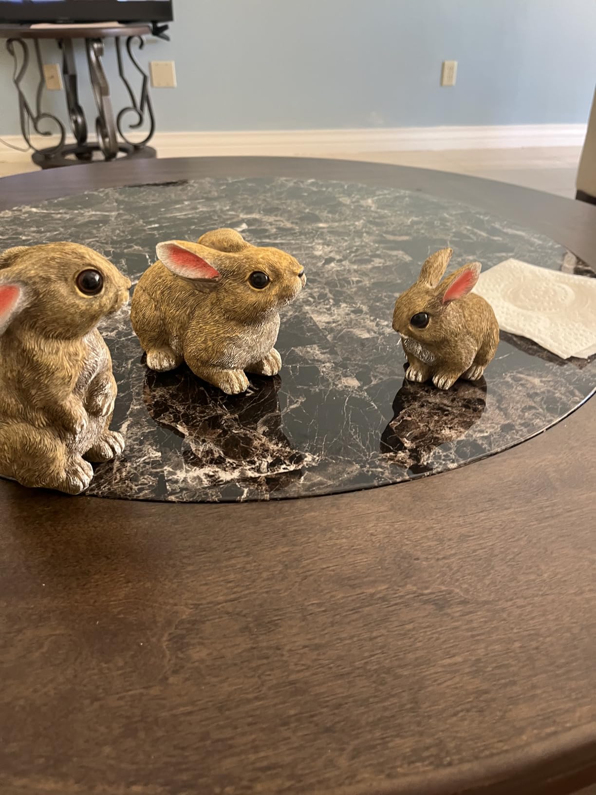 Bunny Decor Set of 3 Resin Easter Garden Statues Outdoor Indoor Home Yard customer photo 2