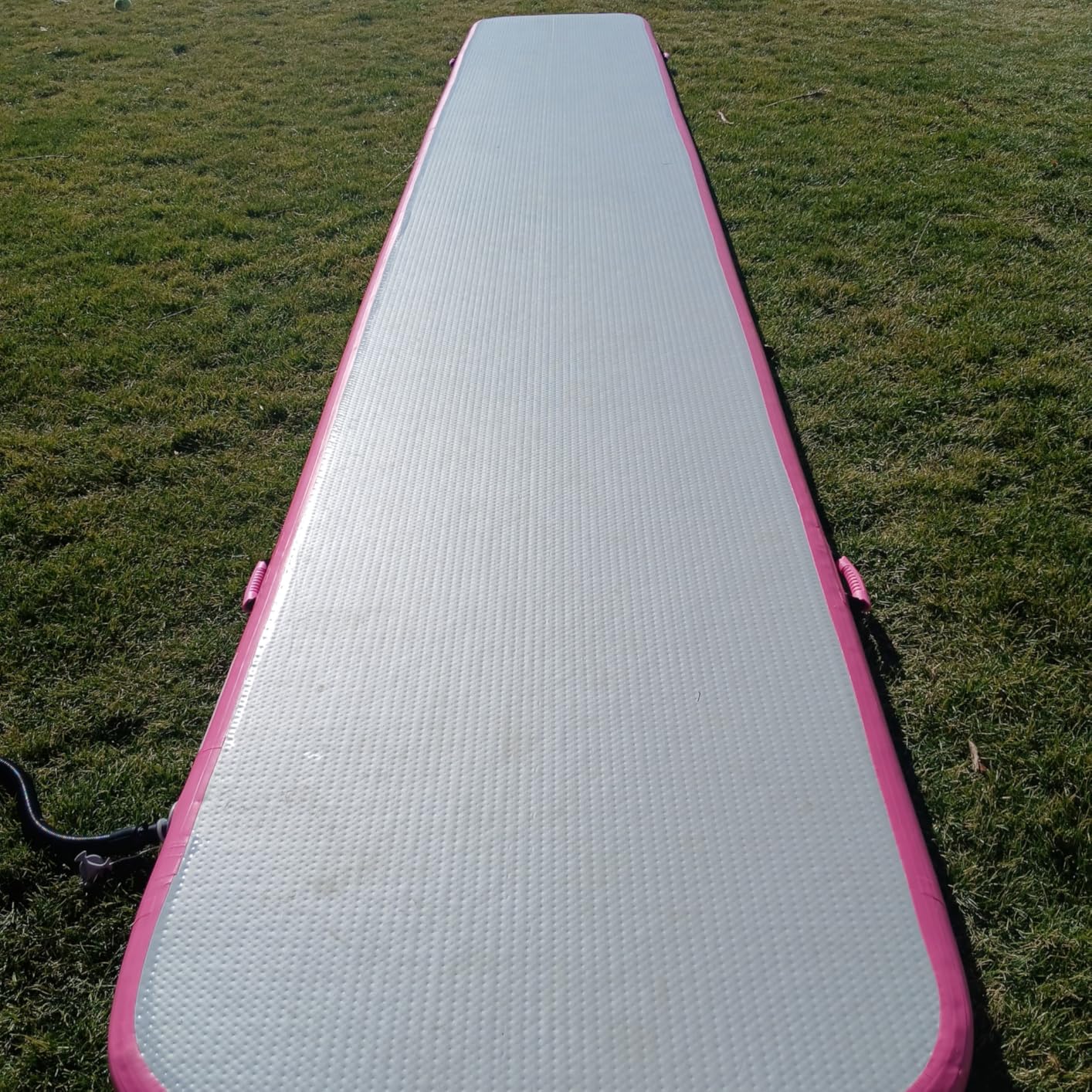 Air Mat Tumble Track, Gymnastics Mats Tumbling Track with Electric Air Pump for Home Use Cheerleading Training Kids Gym Yoga customer photo 2