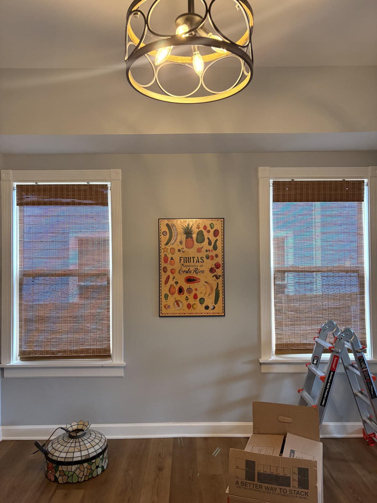 LazBlinds No Drill Cordless Bamboo Roman Shades, 35