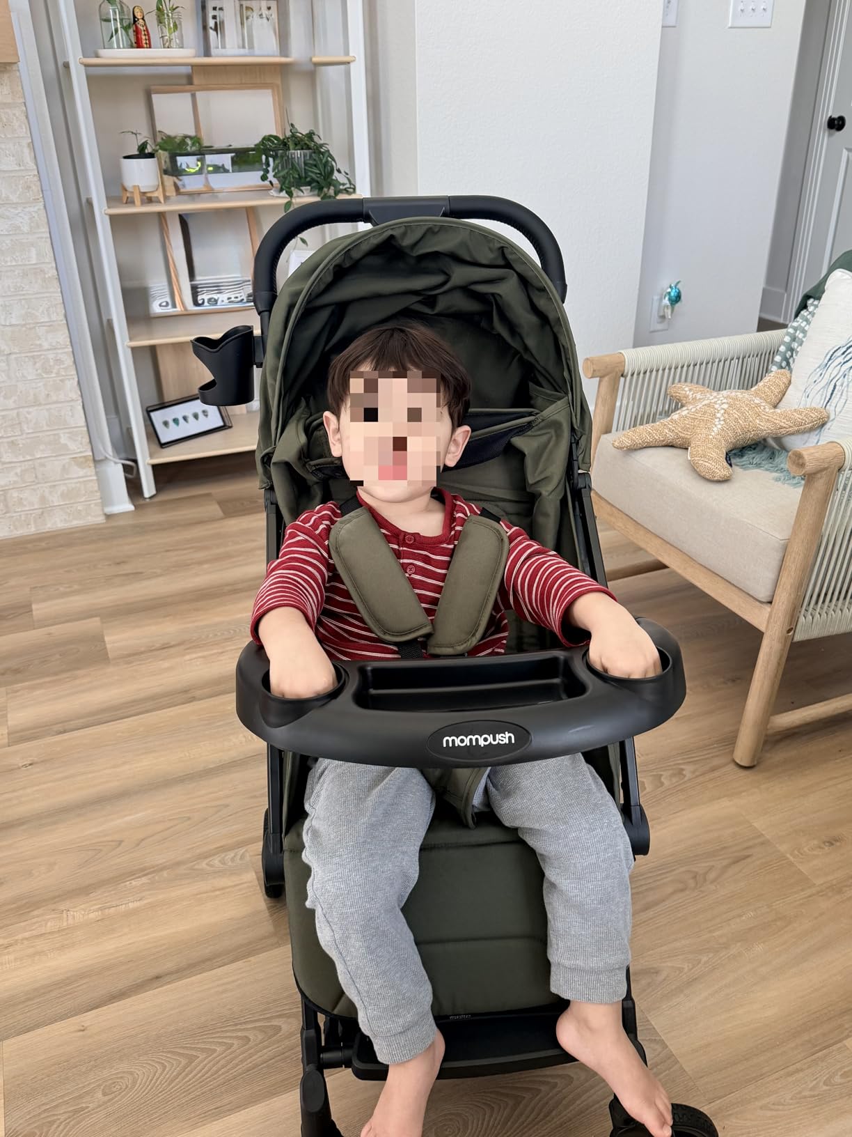 Mompush Lithe V2 Lightweight Travel Stroller Snack Tray Included, Forest customer photo 2