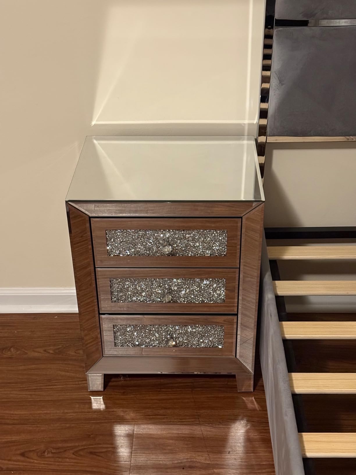 VINGLI Mirrored Nightstands Set of 2, 23