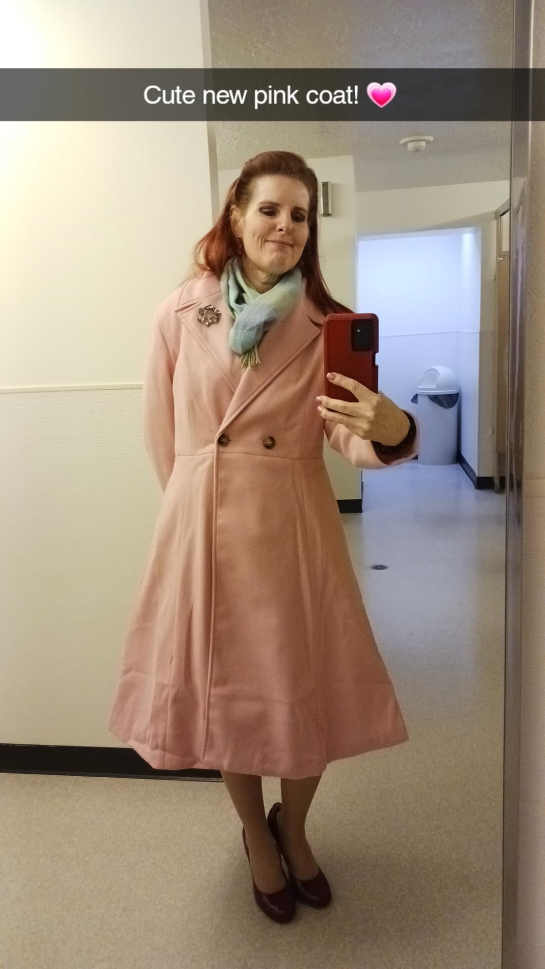 CURLBIUTY Women's Pea Coat Double Breasted A Line Long Trench Coat Winter Dress Coat with Pockets customer photo 1