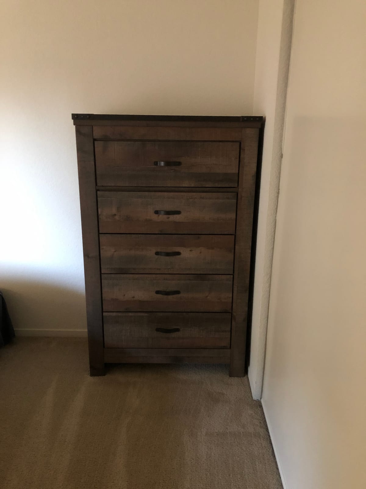 Signature Design by Ashley Tall 5 Drawer Chest, Mocha Walnut Dresser customer photo 2