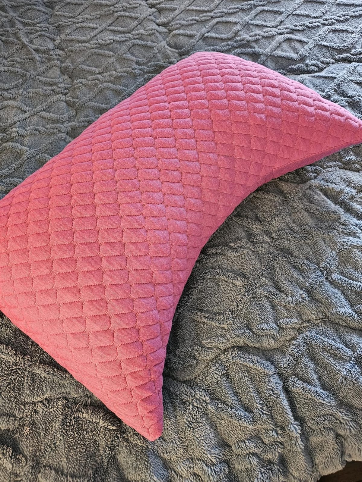 Sidney Sleep Mini Travel Size Neck Pillow - Knee, Back Lumbar and Support - Small Curved Pillow - 14 x 19 Inches - Adjustable Loft - Washable - Drawstring Backpack Included (Mini - Grey) customer photo 2