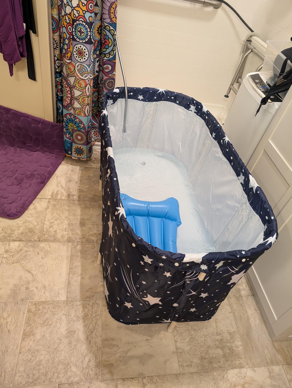 Portable Bathtub, Foldable Bathtub for Adults, Separate Family Bathroom SPA Therapy Tub for Shower Stall, Soaking Hot SPA and Ice Bath Tub, 45.3''x23.6''x19.7'' customer photo 2