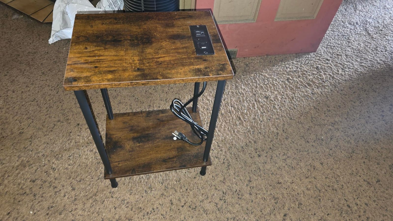 HOOBRO Side Table with Charging Station, Set of 2 End Tables with USB Port and Outlets, Nightstand with 2-Layer Storage Shelves for Small Spaces, Living Room, Bedroom, Rustic Brown BF09UBZP201 customer photo 2