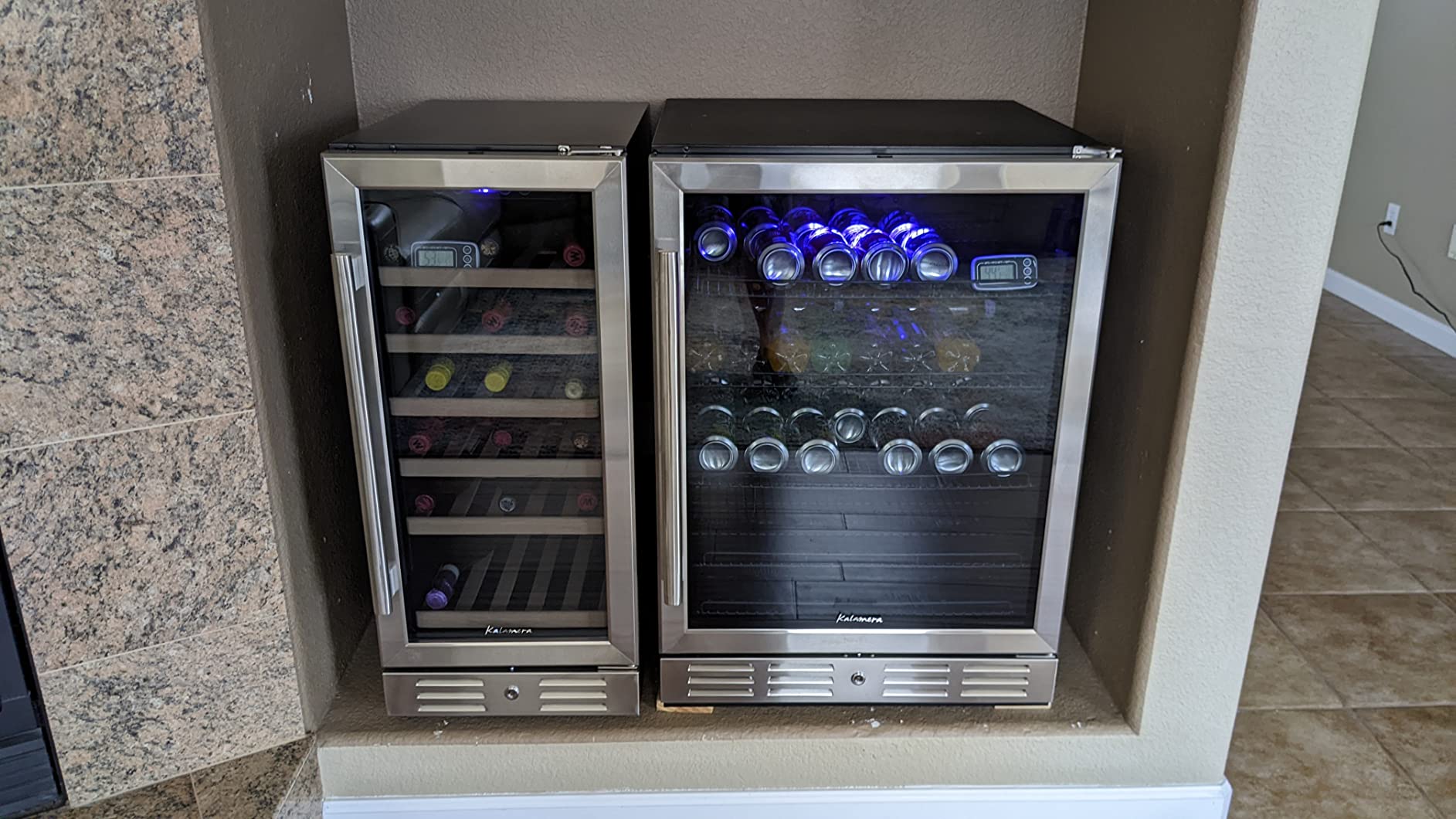 Kalamera 24 inch Wine Cooler, 37 Bottle Dual Zone Built-in or Freestanding customer photo 2