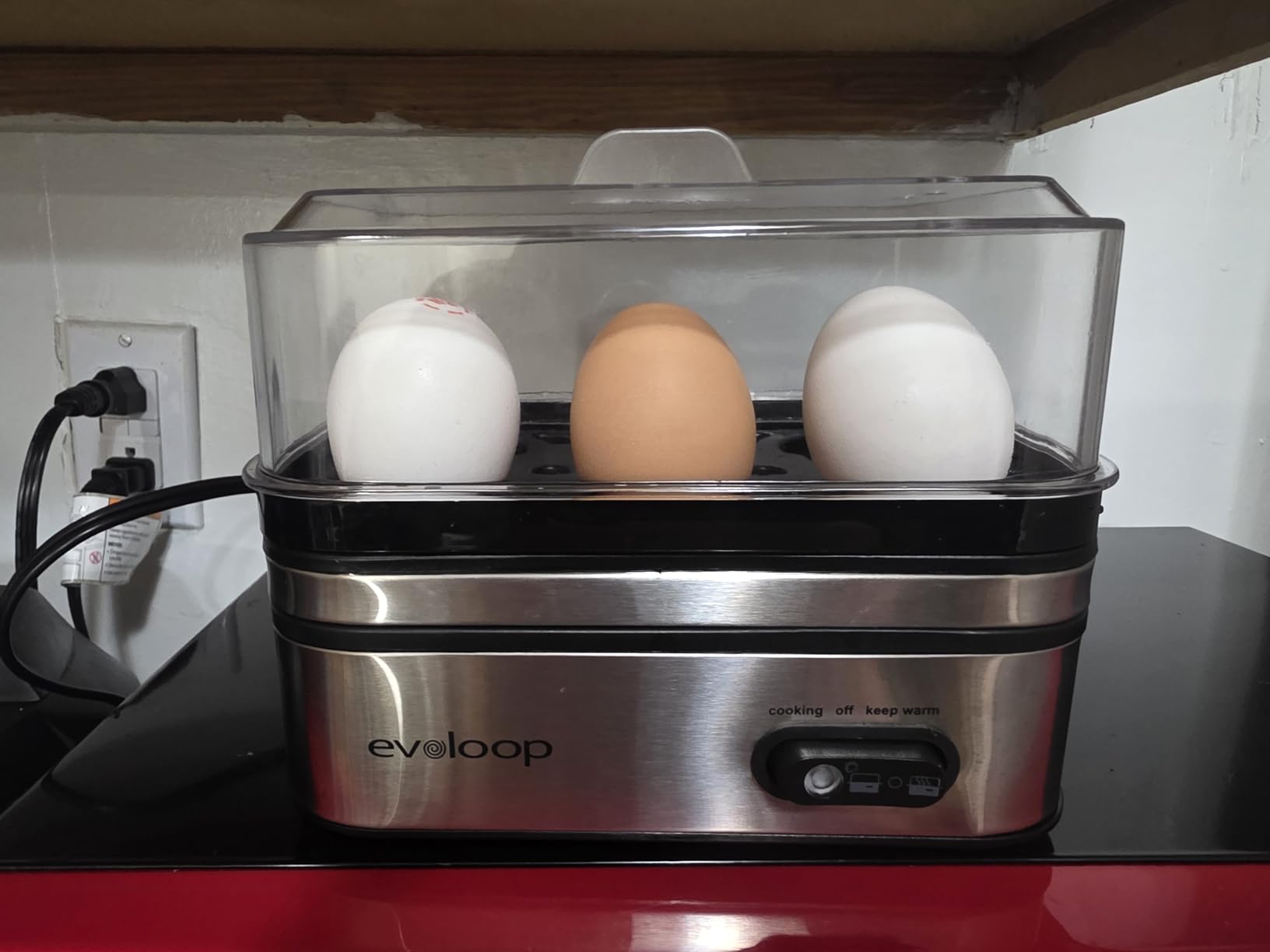 Evoloop Rapid Egg Cooker Electric 6 Eggs Capacity, Soft, Medium, Hard Boiled, Poacher, Omelet Maker Egg Poacher With Auto Shut-Off, BPA Free customer photo 1
