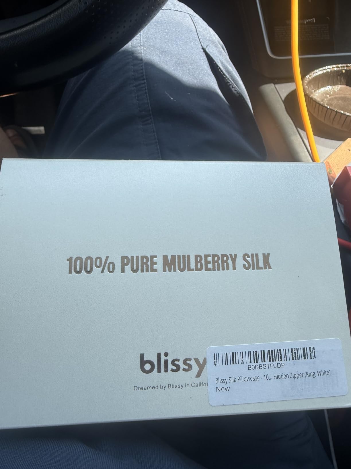 Blissy Silk Pillowcase - 100% Pure Mulberry Silk - 22 Momme 6A High-Grade Fibers - Silk Pillow Cover for Hair & Skin - Regular, Queen & King (Blissy White, Standard) customer photo 1
