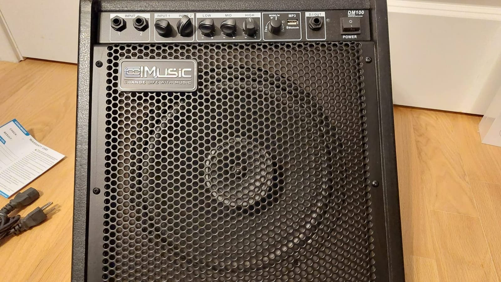 Coolmusic Electric Drum AMP 100-Watt Electronic Drum Amplifier DM100 Keyboard Speaker with Wireless Audio Connection, with 3-Band EQ and DI Out Black customer photo 1