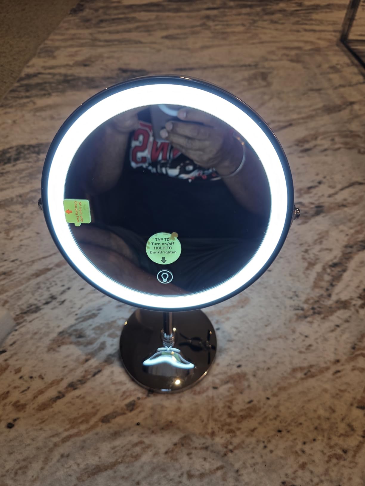 DEIOVWXS Makeup Mirror, Rechargeable Vanity Mirror with 3 Lights, 1X/10X | Adjustable Brightness, 3000mAh, Double-Sided, Gift for Mom, Women, Wife, Girls, Dorm Room Essential customer photo 1