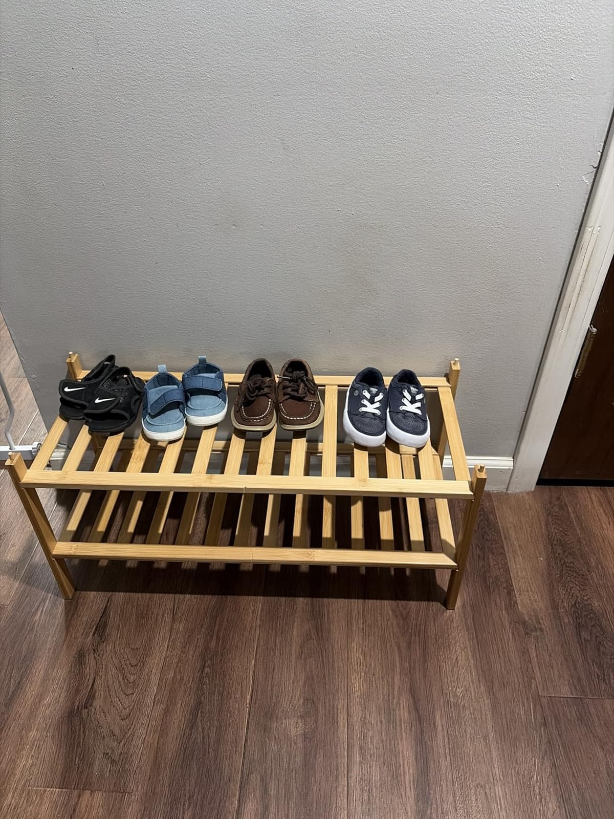 viewcare 3-Tier Black Bamboo Shoe Rack for Entryway, Stackable | Foldable | Natural, Shoe Shelf Storage Organizer for Hallway Closet, Free Standing Shoe Racks for Indoor Outdoor customer photo 1