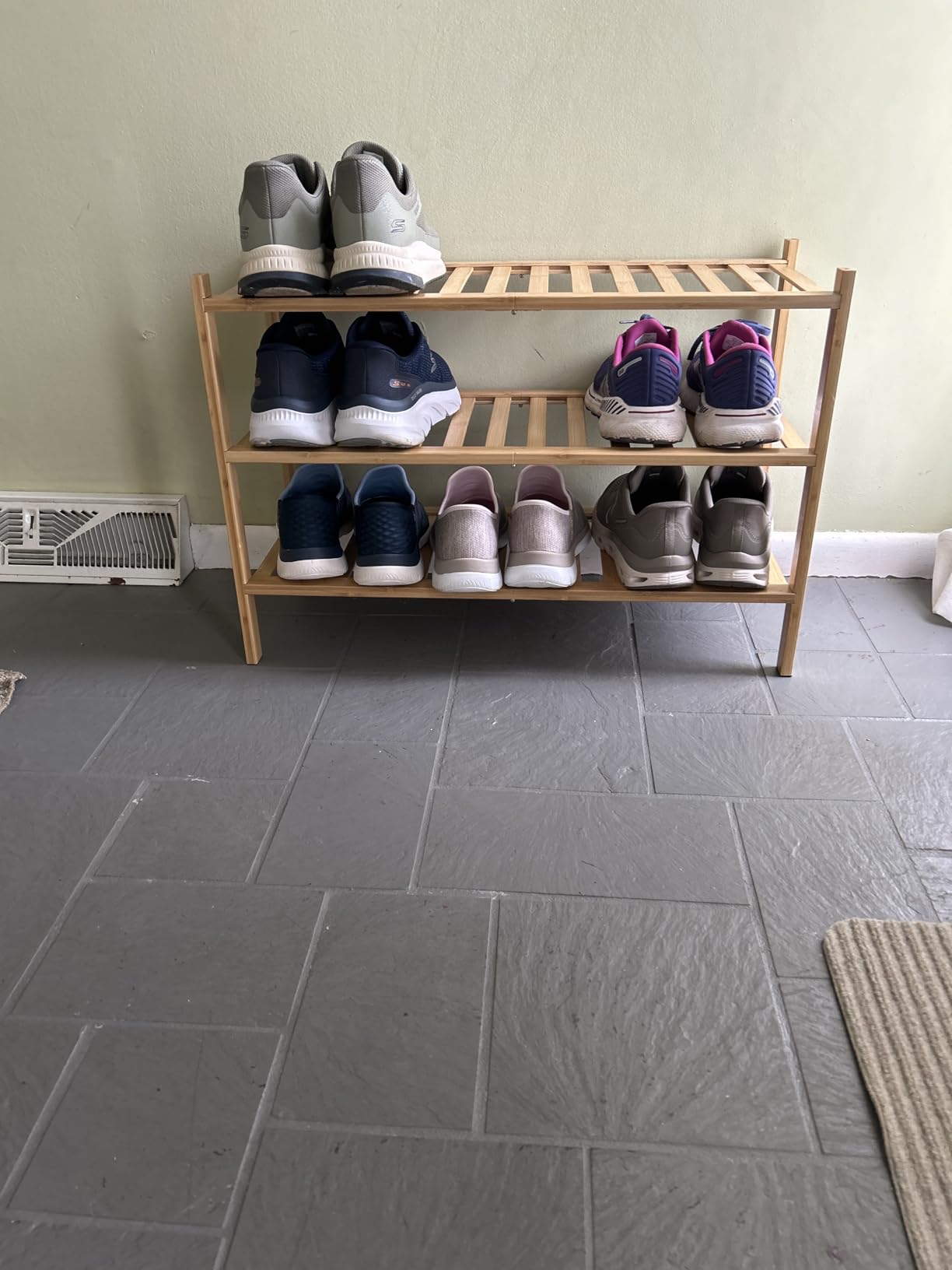 viewcare 3-Tier Black Bamboo Shoe Rack for Entryway, Stackable | Foldable | Natural, Shoe Shelf Storage Organizer for Hallway Closet, Free Standing Shoe Racks for Indoor Outdoor customer photo 2